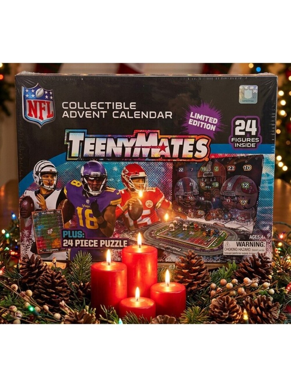 NFL TeenyMates 2024 Advent Calendar 24 Figures Color Rush Puzzle NIB Sealed